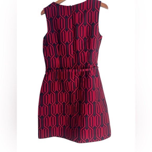 LESLEY EVERS Red & Navy Geometric Dress - Picture 4 of 7